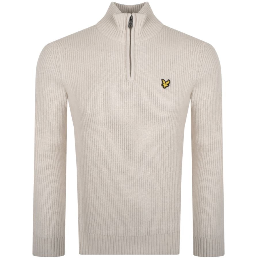 Lyle And Scott Quarter Zip Jumper Cream